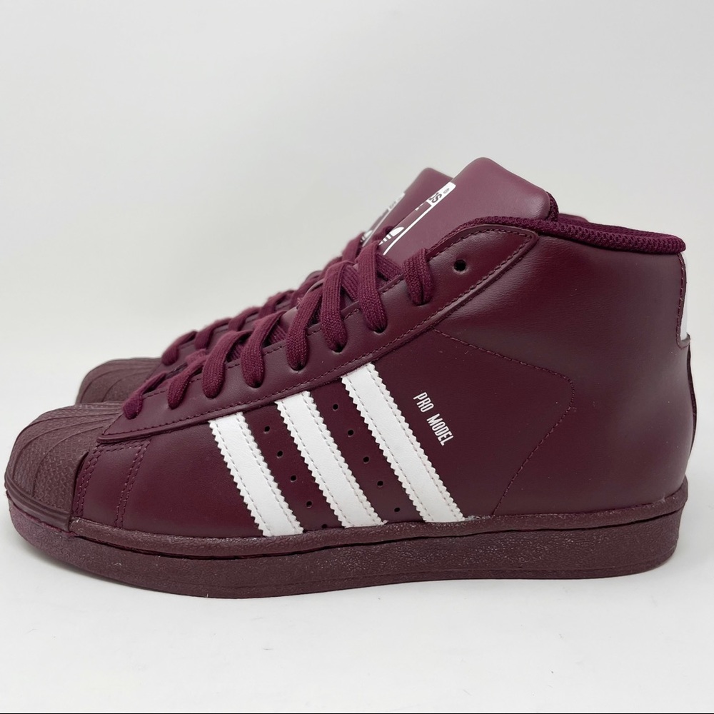Adidas Pro Model Maroon White High Top Sneakers